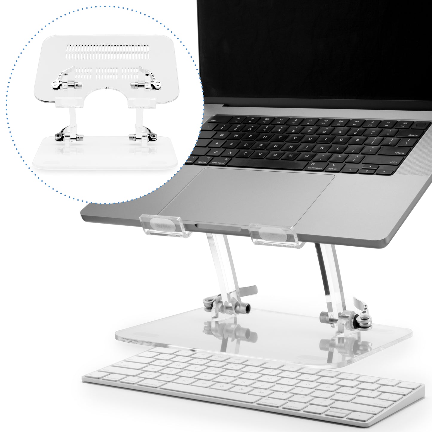 Adjustable Acrylic Laptop Riser Stand