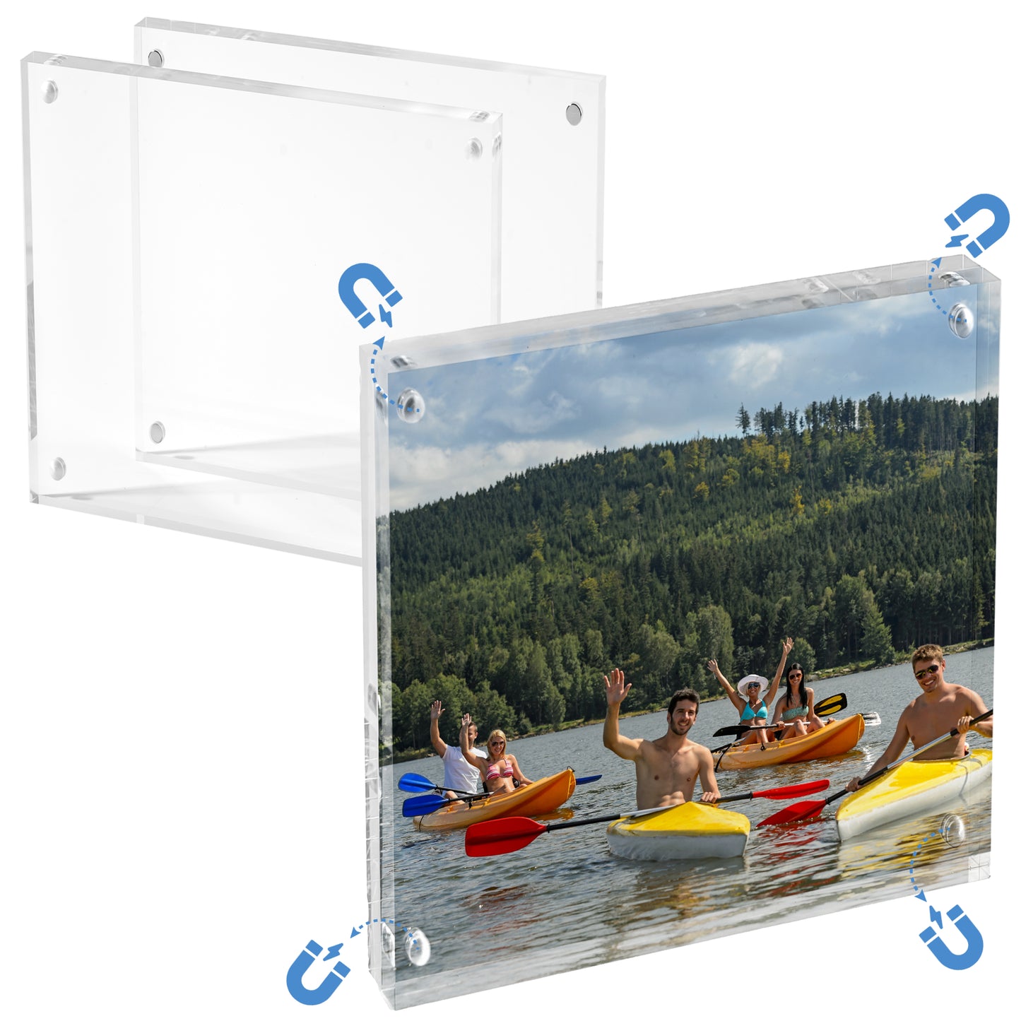 4"x4" Double-Sided Acrylic Magnetic Picture Frame