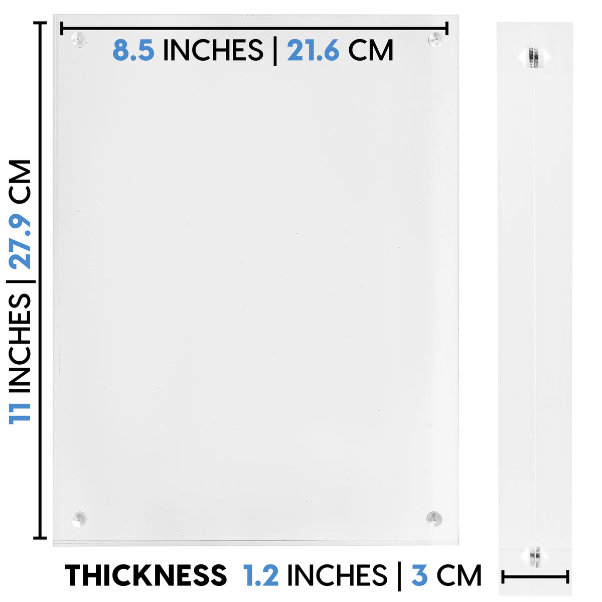 8.5"x11" Double-Sided Acrylic Magnetic Picture Document Frame