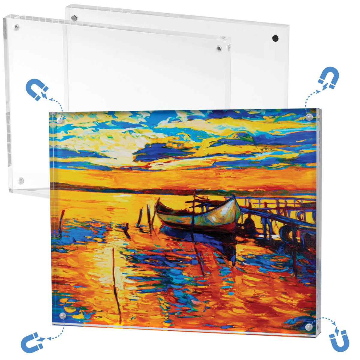 8"x10" Double-Sided Acrylic Magnetic Picture Frame