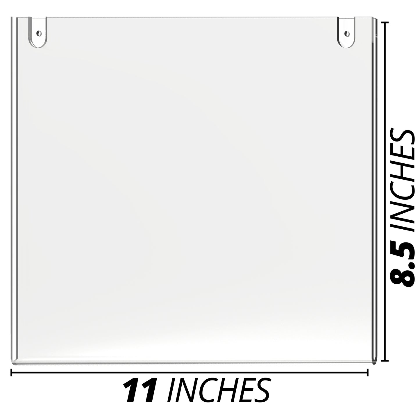 Wall Mount Frame for Letter Size (8.5"x11") Paper (Landscape, 6 Pack)